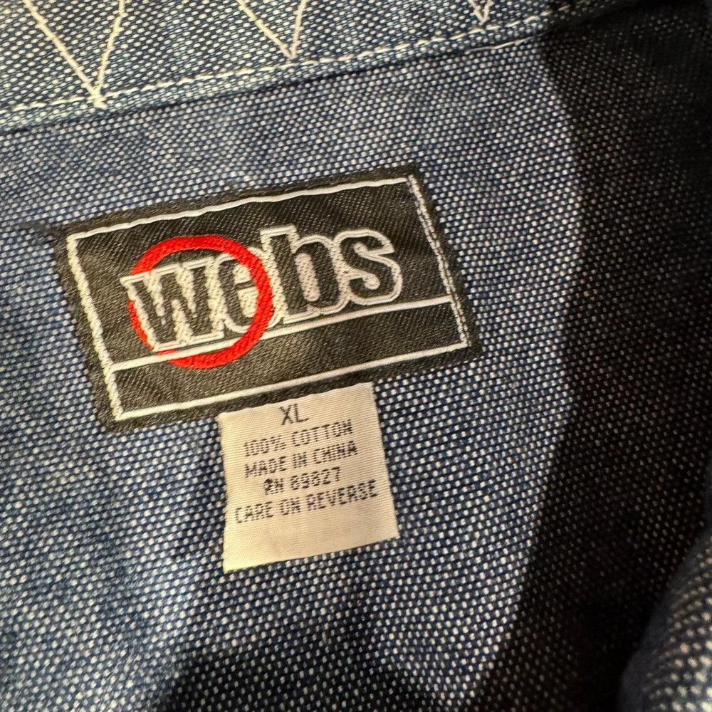Webs Jeans Tech Men's XL Blue Denim Jacket Vintage Style Contrast Stitch Cotton